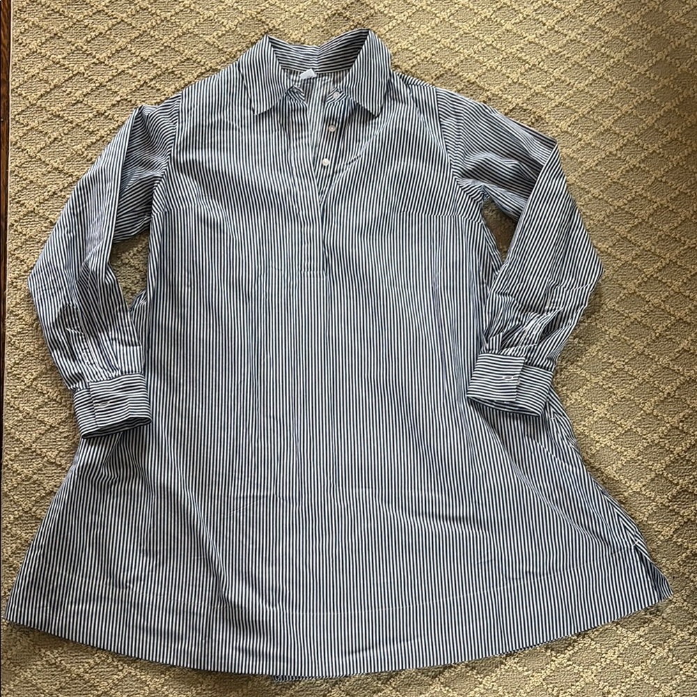 Old Navy Blue and White Striped Shirt Dress
